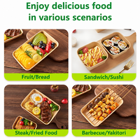 Caja de Panadería de Papel Kraft con Tapa Transparente, Contenedor Desechable para Sushi de 175 ml, Caja para Postres, Pasteles, Galletas y Bocadillos, Impresión Personalizada