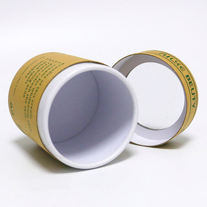 Emballage personnalisé en tube de papier kraft écologique avec fenêtre transparente, boîte cylindrique en carton <span class=keywords><strong>pour</strong></span> crème de soin de la peau et produits de beauté - Product Image 1