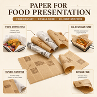 Papier d'emballage alimentaire anti-graisse imprimé sur mesure pour hamburgers et sandwichs