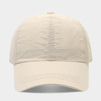 Gorra de béisbol transpirable de 6 paneles sin estructura para hombre, con protección solar, de secado rápido, deportiva, con orificios cortados con láser, al por mayor