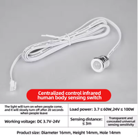 Interrupteur Tactile Intelligent à Gradation DC5-24V/12V 5A 60W/120W IP22 en ABS pour Éclairage LED d'Armoire