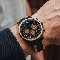 Jam Tangan Quartz Anti Air Kronograf Tiga Sub Dial Imitasi Marmer Gaya Antik Bisnis Terbaru Hari Ayah 2026