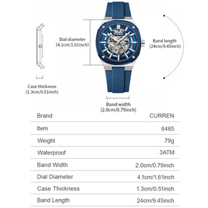 8485 CURREN Casual Chronograph Men's Watches Stainless Steel Band Business Wristwatch Quartz <b>Clock</b> With Luminous Pointers - Product Image 5