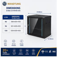 Armoire de serveur murale intérieure 19 pouces 6U/9U/12U en acier SPCC pour centre de données – En stock
