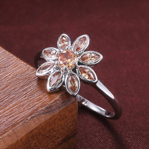 <b>Daisy</b> Flower Ring Women Minimalist Floral Open Adjustable Fashion Elegant Crystal Stone Ring - Product Image 2