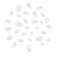30 pièces de faux ongles en acrylique pour filles, ongles artificiels de haute qualité, motif pois, forme amande, vente en gros