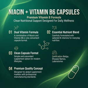 Cápsulas de Niacina Vitamina B6 OEM ODM 250mg 120 Unidades a Granel Marca Privada - Product Image 4