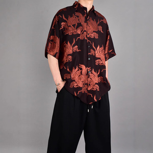 <span class=keywords><strong>Camicia</strong></span> casual in <span class=keywords><strong>stile</strong></span> <span class=keywords><strong>giapponese</strong></span>, estiva, jacquard, con perline, a maniche corte, lavabile in lavatrice, non stirabile, per il mercato transfrontaliero del Sud-est asiatico - Product Image 2