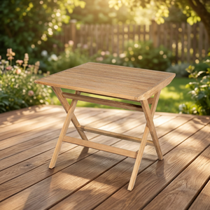 <b>Modern</b> Foldable Waterproof Eco-Friendly Wooden Square <b>Dining</b> <b>Table</b> Minimalist Design Outdoor Patio Furniture for Home Use - Product Image 2
