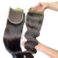 Precio de fábrica chino, barato, encaje HD, onda corporal 5x5, cierre de encaje humano brasileño con línea de cabello pre-arrancada para máquina de tejido de cabello