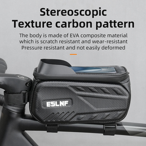 ESLNF Pochette de vélo à écran tactile Sac de tube supérieur Étui rigide Étanche <span class=keywords><strong>Cadre</strong></span> avant Sac de téléphone de vélo - Product Image 2