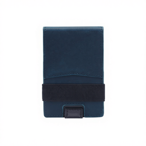 Portefeuille minimaliste fin en cuir véritable pour homme, avec blocage RFID, à ouverture rapide, pour l'extérieur - Product Image 4