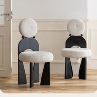 Chaise de salle à manger moderne en bois massif, chaise rembourrée en tissu bouclé, chaise design nordique pour restaurant, café, hôtel, mobilier de salle à manger