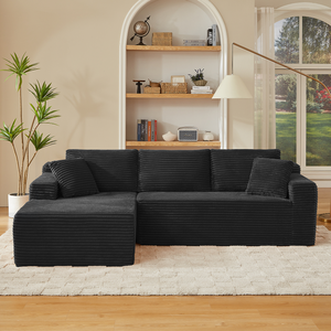 Canapé modulaire en forme de L, style nuage, avec assise profonde, convertible en lit, pour appartement, hôtel, salons, sans assemblage - Product Image 3