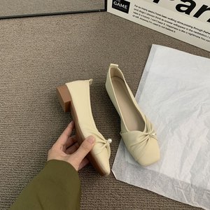 Zapatos Planos Elegantes con Punta Cuadrada y Decoración de Lazo de Perlas, Zapatos Planos Cómodos de Piel Sintética para Mujer, para Todas las Temporadas - Product Image 5