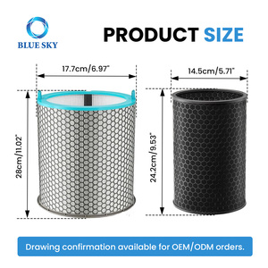 ไส้กรองคาร์บอนกัมมันต์ HEPA แท้ ใช้แทนได้กับเครื่องฟอกอากาศ Dys HJ10 Hush-jet  รับผลิตแบบ OEM/ตามสั่ง - Product Image 2