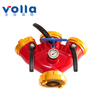 Diviseur d'eau pour tuyau d'incendie Volla à 3 voies, moyenne pression, avec manomètre, vanne en Y à clapet en aluminium 6061 haute pression 2,5 MPa