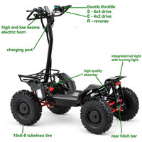 Scooter électrique tout-terrain CE 4x4 4000W pliable avec batterie amovible et siège