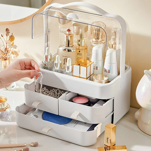 <strong>Skincare</strong> Organizers Makeup Organizer Box Cosmetic Storage <strong>Holder</strong> with Lid and Handle for Vanity - Product Image 3