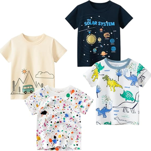 Enfant en bas âge garçon tricoté coton t-shirt personnalisé Applique Boutique vêtements été enfants garçon vêtements chemise à bas prix usine directe - Product Image 1