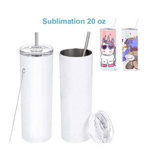 Custom 20Oz Straight Stainless Steel Vacuum Insulated Cups White Blank Sublimation Coating Heat Transfertumbler With Straw - Product Image 3