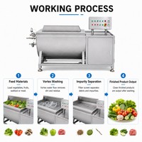 Multifunctionele automatische hef- en draaivormige fruit- en groentewasmachine voor mosselen, vis, eend en vlees