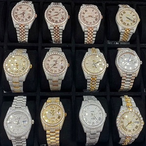 Montres-bracelets de luxe personnalisées en moissanite avec buste en diamant Montre mécanique Hip Hop glacée pour hommes - Product Image 6