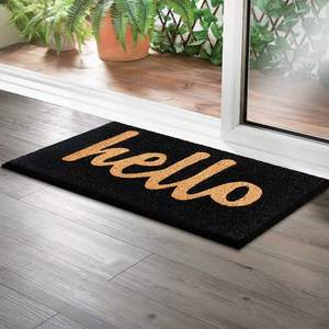 <span class=keywords><strong>Tapis</strong></span> de porte en fibre de coco naturelle épaisse, noir, pour l'extérieur et l'intérieur, bienvenue à la maison, en PVC épais - Product Image 1