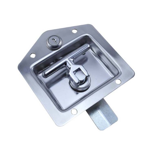 Stainless Steel Zinc Alloy T Handle Dustproof Gray/Silver Flush Mount T-lock Truck Key-Locking Recessed Folding T Bar Handle