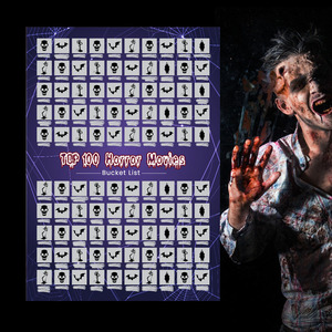 Halloween <span class=keywords><strong>film</strong></span> d'<span class=keywords><strong>horreur</strong></span> cadeaux et décor seau <span class=keywords><strong>liste</strong></span> Collection 100 films d'<span class=keywords><strong>horreur</strong></span> à gratter affiche avec outil de grattage - Product Image 5