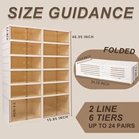 Range-chaussures rectangulaire écologique en PET, anti-poussière, pliable, empilable, avec logo personnalisé, capacité 20-35L