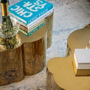 In acciaio inox italiano Iceberg evento tavolino da caffè di lusso creativo oro argento specchio quadrato per il matrimonio - Product Image 4