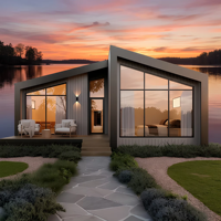 Villa Modulaire Préfabriquée Moderne, Maison Conteneur de Luxe à Structure en Acier, Cabane en A, Mini-Maison Préfabriquée de Jardin