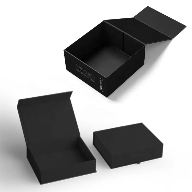 Geri dönüşümlü yüksek kalite özel logo derin büyük siyah kağit kutu lüks kutuları packiging için giyim kutusu