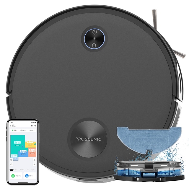 2024 Hot Selling Deep Clean with Vibrating Mop Proscenic V10 Smart Robotic Vacuum Cleaner with APP Control & Easy to Use
