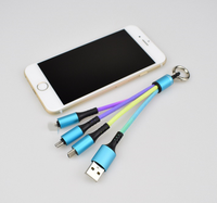 Mini porte-clés LED OEM/ODM avec logo, câble de charge rapide USB Type-C 3-en-1 en PVC pour ordinateur, appareil photo, IP 16 PRO MAX