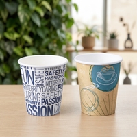 Gobelets en papier kraft jetables biodégradables et compostables, écologiques, de qualité alimentaire, à paroi simple, blancs, 12 oz, 300 g/m², avec revêtement PE, personnalisables