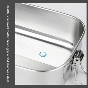 Boîte à bento en acier inoxydable 304 de 800-1800 ml, style japonais, étanche, boîte à lunch hermétique, récipient de stockage alimentaire pour l'école et le bureau - Product Image 4