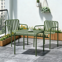 Ensemble table et chaises de salle à manger d'extérieur en fer, design moderne et épuré, avec emballage pour cour, terrasse, balcon
