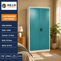 Armoire en acier à 2 portes pour classement, avec 4 étagères réglables, vente en gros d'usine, pour mobilier de bureau
