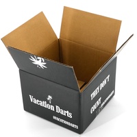 Boîte d'expédition en carton ondulé noir personnalisée avec logo pour les jeux de fléchettes, les jouets, l'e-commerce, l'expédition, le stockage et l'emballage