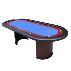 Oval 6ft 7ft 8ft wooden casino club Texas Hold 'em poker table 10 players poker tables