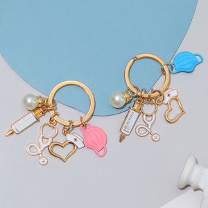 Porte-clés créatif en métal pour médecins, masque, stéthoscope, seringue, pendentif, porte-clés pour personnel médical, infirmière, cadeau commémoratif - Product Image 3