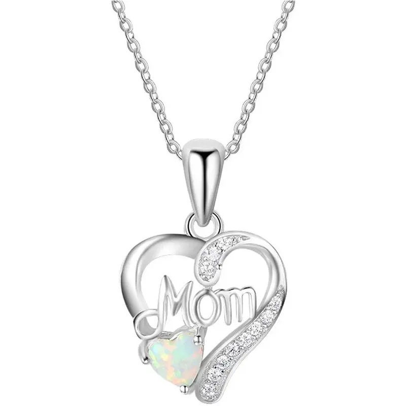 MOM letter heart shape pendant necklace for wholesale