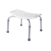 Taburete de baño para personas mayores de acero inoxidable y plástico color marfil blanco KX-D55 para uso hospitalario - Product Image 2