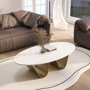 Table basse de luxe d'inspiration italienne Table basse minimaliste moderne Hot Seller Table basse ovale - Product Image 2