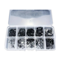 120PCS Black 304 Open Retaining Ring E-type Circlip Open Circlip Washer E-type Buckle Retaining Ring M1.5-M10