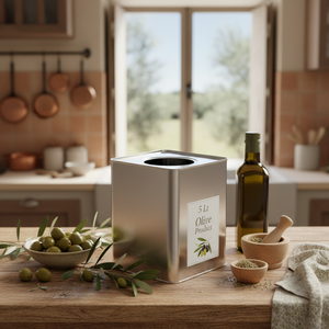 Lata de metal cuadrada 5 Lt Olive 158X158 X H200 mm Tamaño Durable 5 Lt Producto - Product Image 3