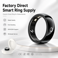 Anneau intelligent en céramique en gros d'usine, étanche 3ATM, BLE 5.4, moniteur de fréquence cardiaque et de sommeil, chargement sans fil, anneau intelligent personnalisé