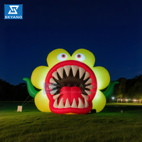 Fleurs gonflables de plantes Piranha, horreur gonflable d'Halloween avec décoration de fête à lumière LED